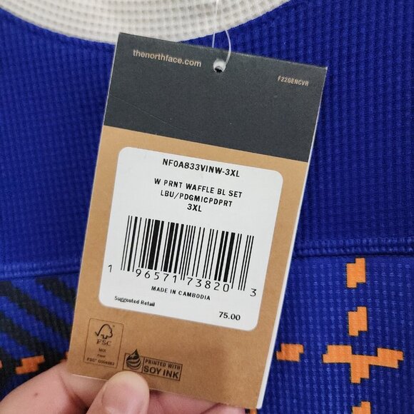 The North Face Women's Plus Size Waffle Knit Base Layer Pajama Set Size XXXL - Picture 12 of 15